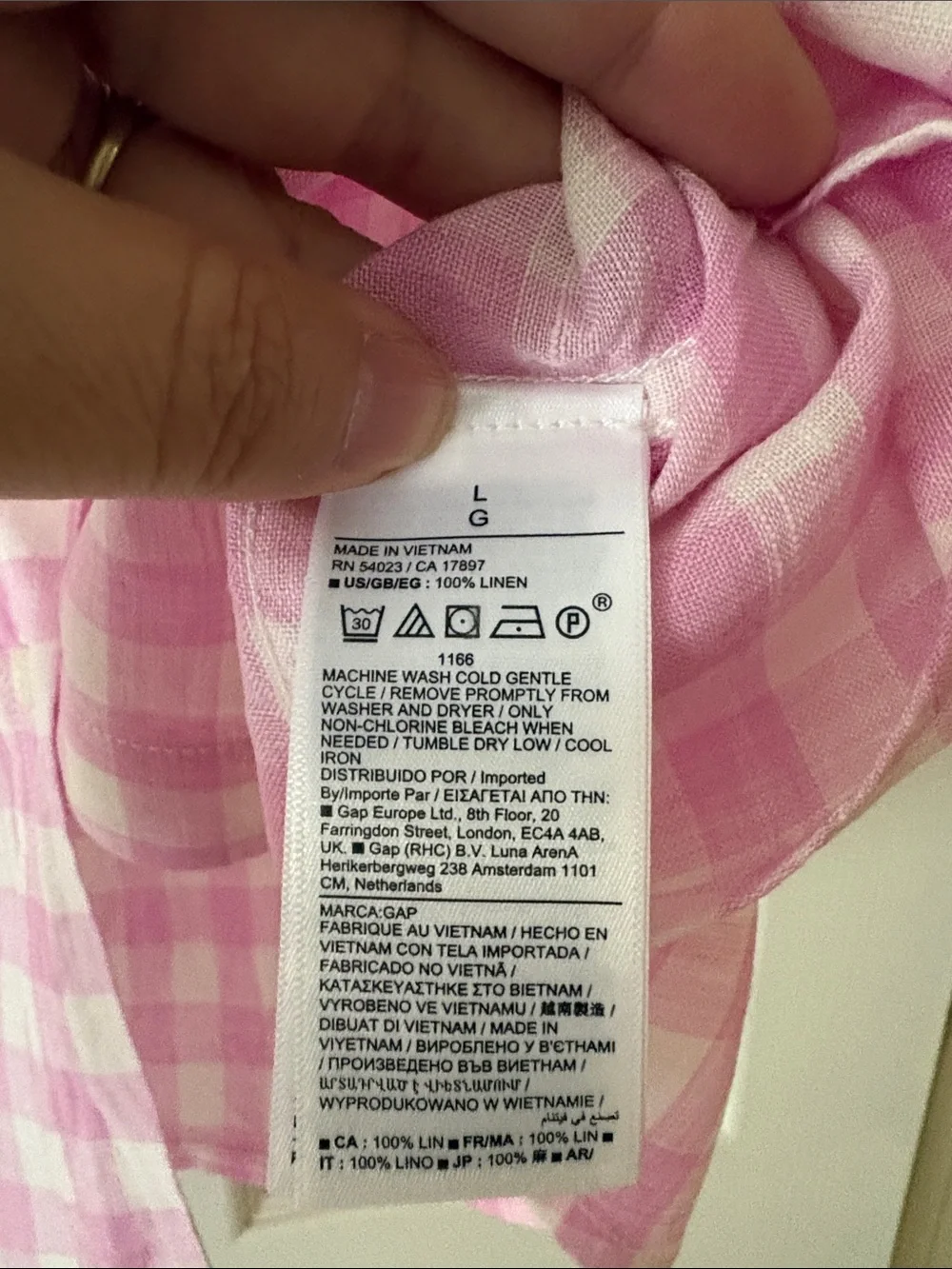 GAP Pink & White Gingham Button-Down Shirt - Picture 6 of 11